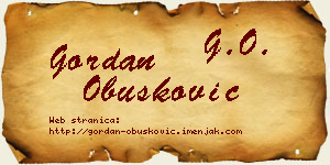 Gordan Obušković vizit kartica